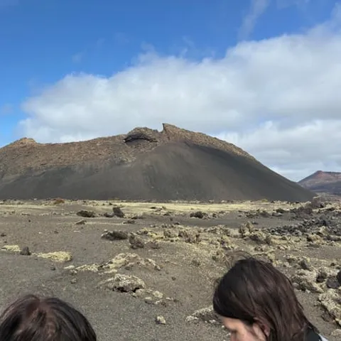 A volcanic cone seen from the road